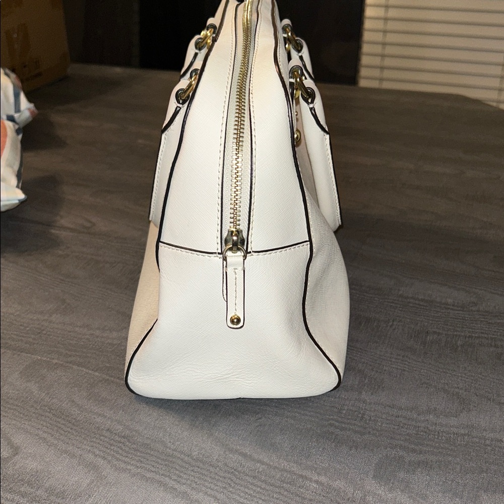 Michael Kors White Satchel with Gold Accents - Picture 3 of 7